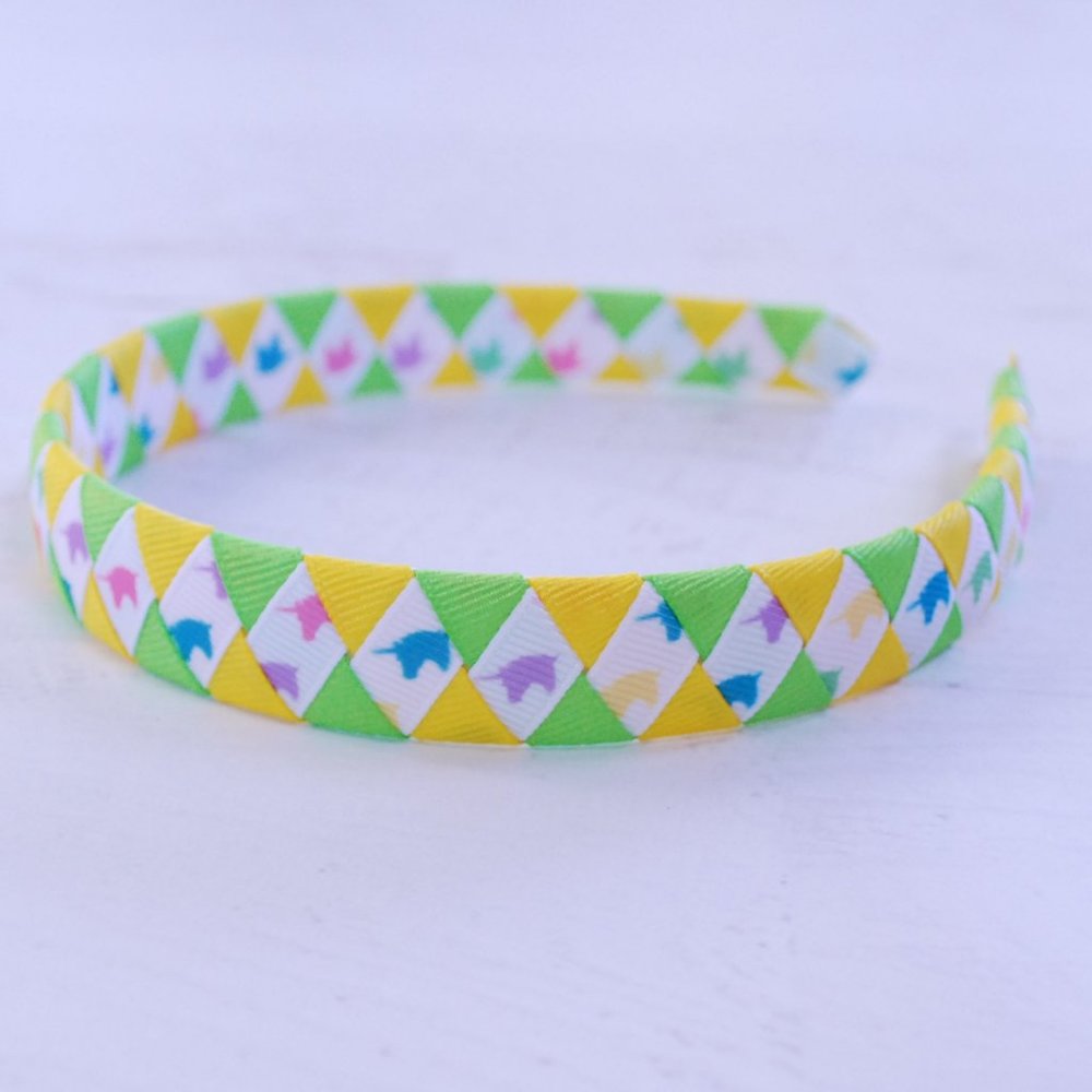 Woven Girls/Woman Headband, Unicorn, Diamond Pattern